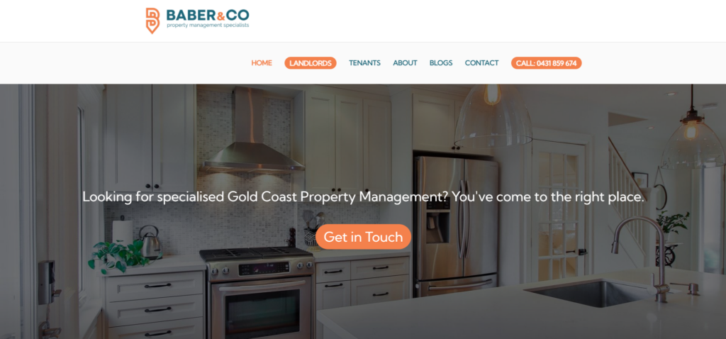 Baber & Co Property Management homepage