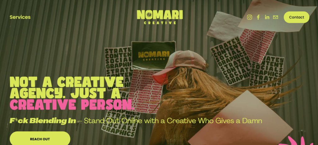 Nomari Creative homepage
