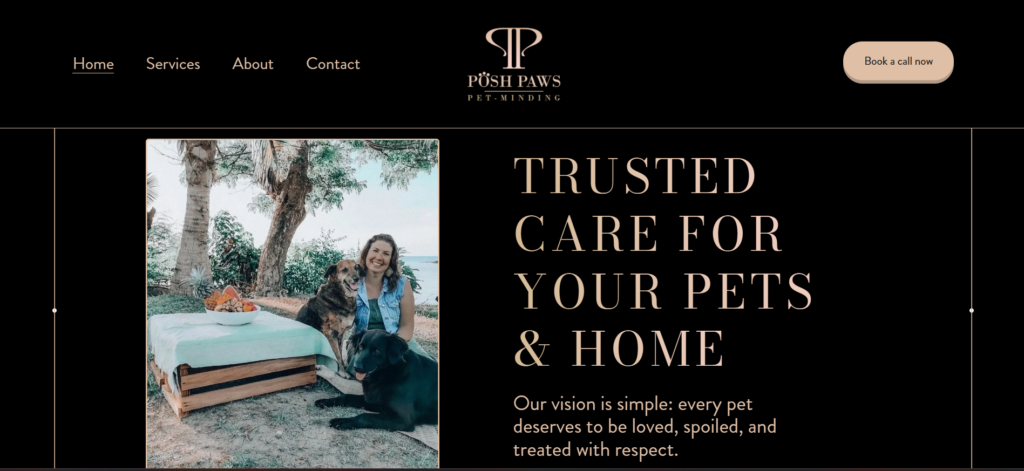 Posh Paws Pet-Minding homepage