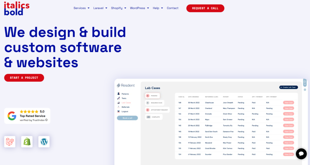 Italics Bold homepage